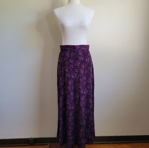 Frazier Lawrence | 90s Vintage Purple Floral Maxi Skirt